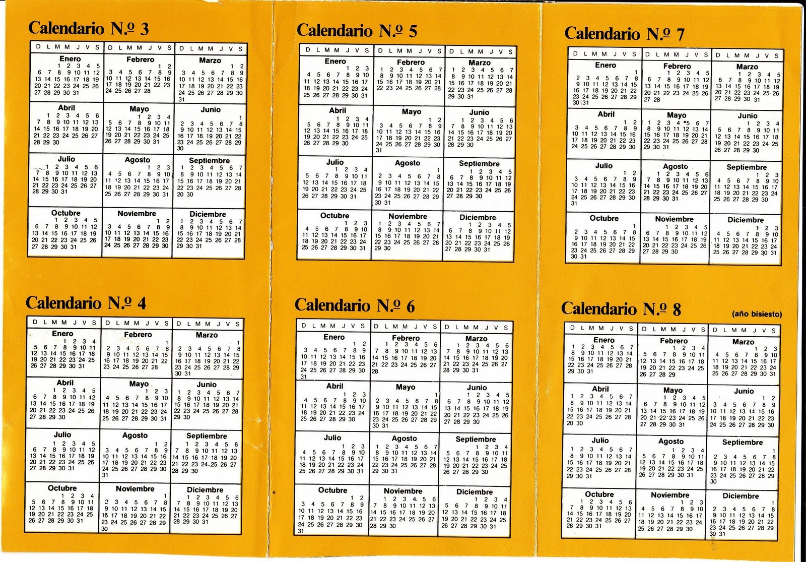 Colecciono Calendarios Como Saber De Que Ano Es Un Calendario Del Siglo Xx calendario siglo xx