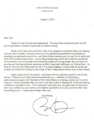 Cô bé 8 tuổi viết thư " tổng thống " Mỹ 