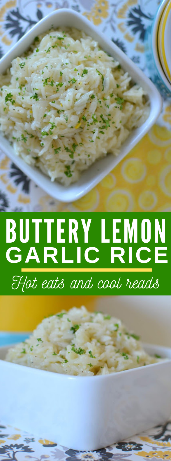 Buttery Lemon Garlic Rice Recipe #vegetarian #savoryrecipe