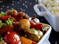 Pepper Steak with Pearl Onions