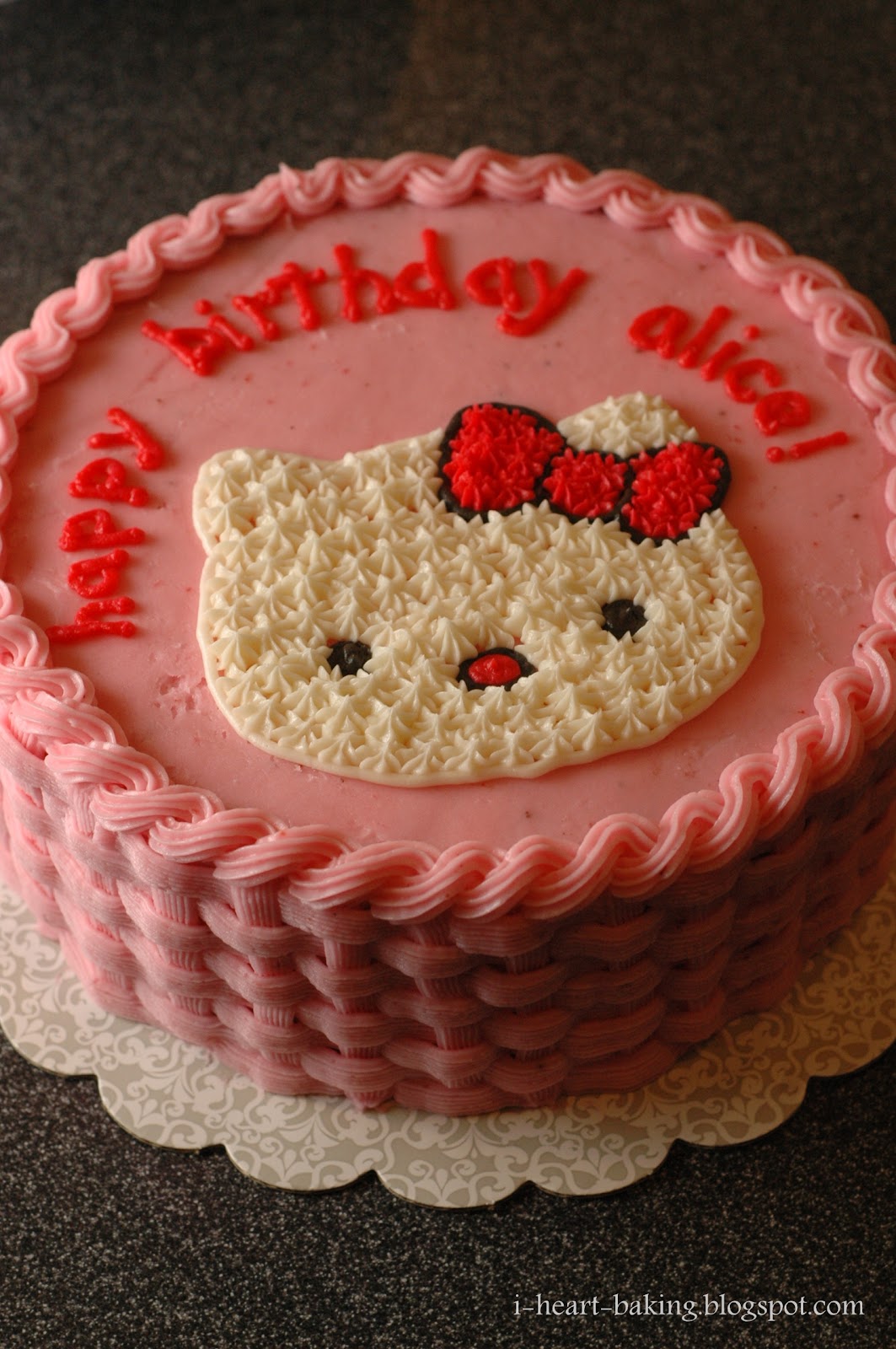 chocolate cake with strawberries pink hello kitty cake