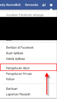  klik gambar Gerigi di pojok Beranda lalu piih Pengaturan Akun