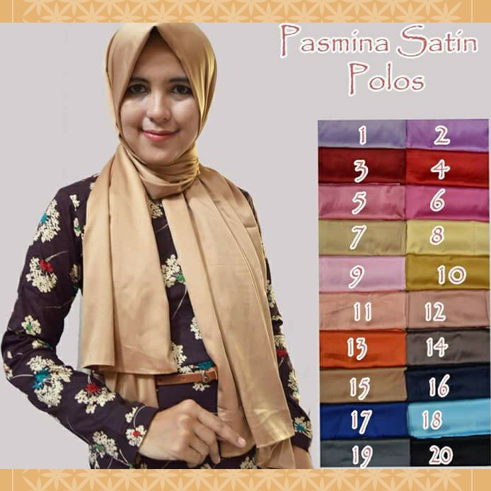 Hijab pashmina satin polos silk - grosir baju atasan 