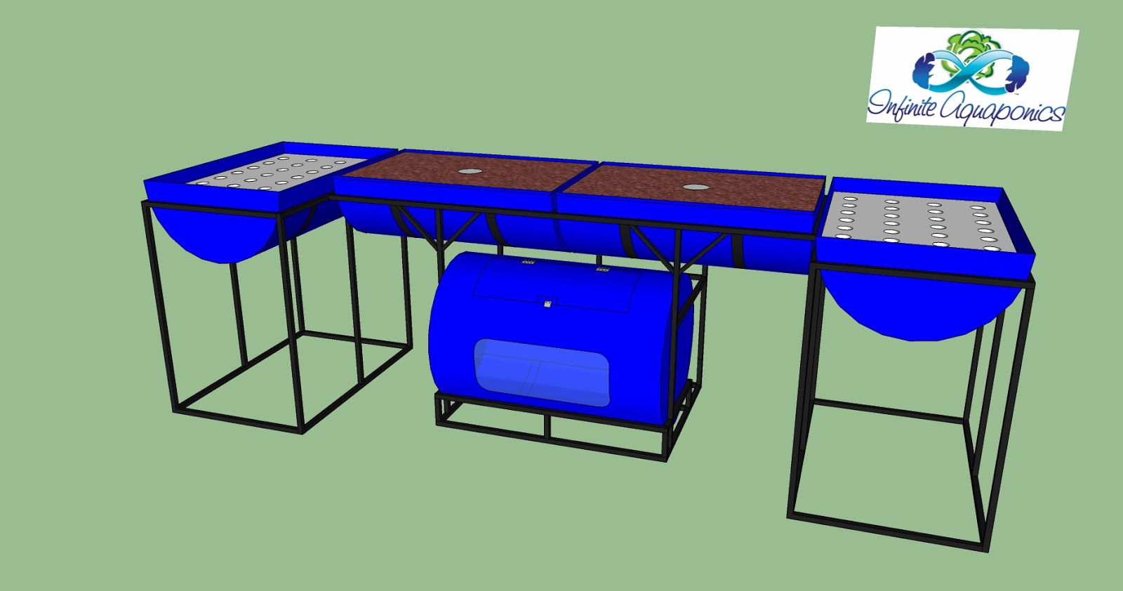 Infinite Aquaponics: SketchUp Archive [double 55 gallon poly system]