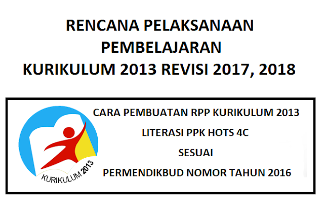 Cara Pembuatan RPP Kurikulum 2013 Literasi PPK HOTS 4C sesuai Permendikbud Nomor Tahun 2016