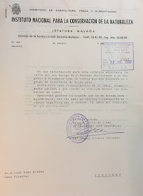 Oficio de Miguel Álvarez Calvente a José Pino Rivera, de julio de 1982. Fuente: Archivo Personal de José Pino Rivera.