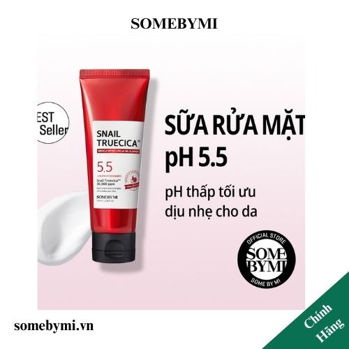 Sữa Rửa Mặt Some By Mi 100ml Snail Truecica Miracle Repair Low PH Gel Cleanser.