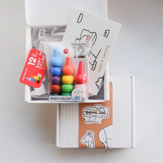 日本製AOZORA兒童安全積木蠟筆＋塗鴉海報禮盒