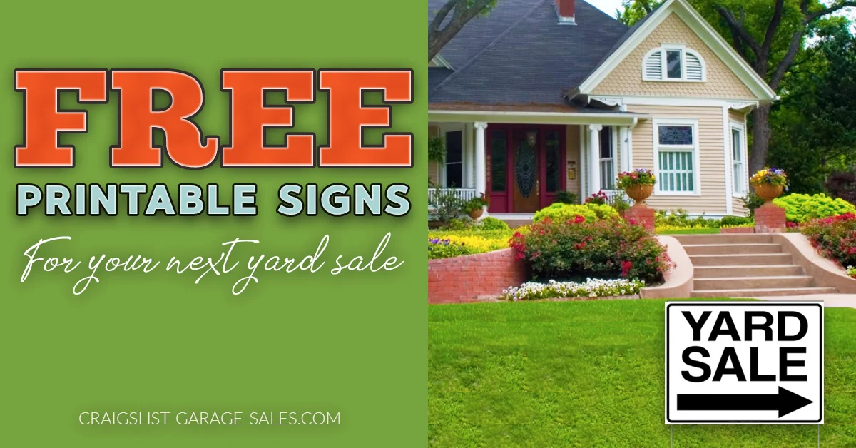 Free Printables Yard Sale Signs