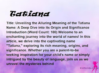 meaning of the name "Tatiana"