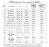 Mcx Holidays For The Calendar Year 2018-19