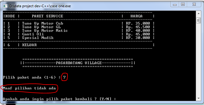 Tutorial dan contoh algoritma switch case pada dev C++