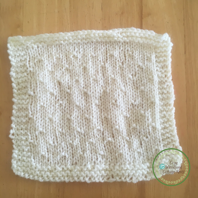 Picture of knitted seed stitch simple square