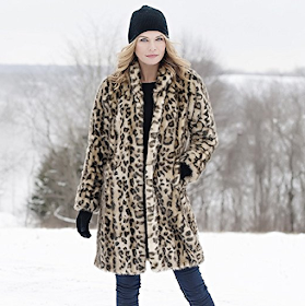 Leopard Faux Fur Stroller Coat