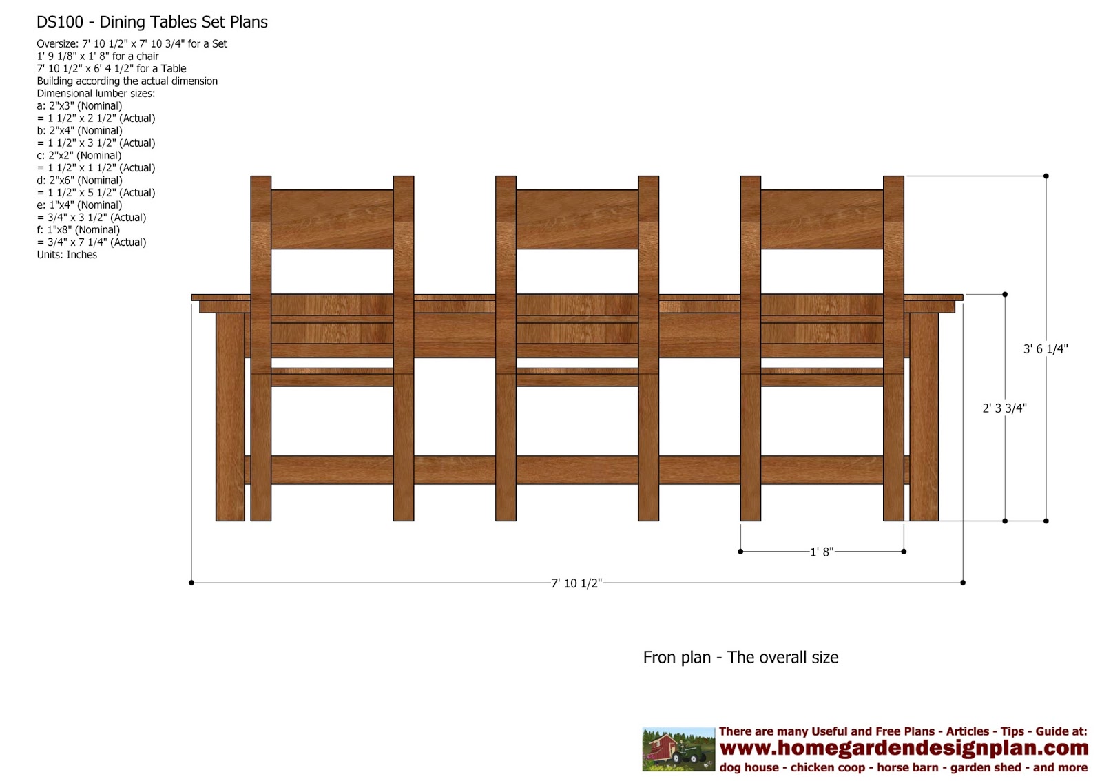 ... Dining Table Set Plans - Woodworking Plans - Outdoor Furniture Plans