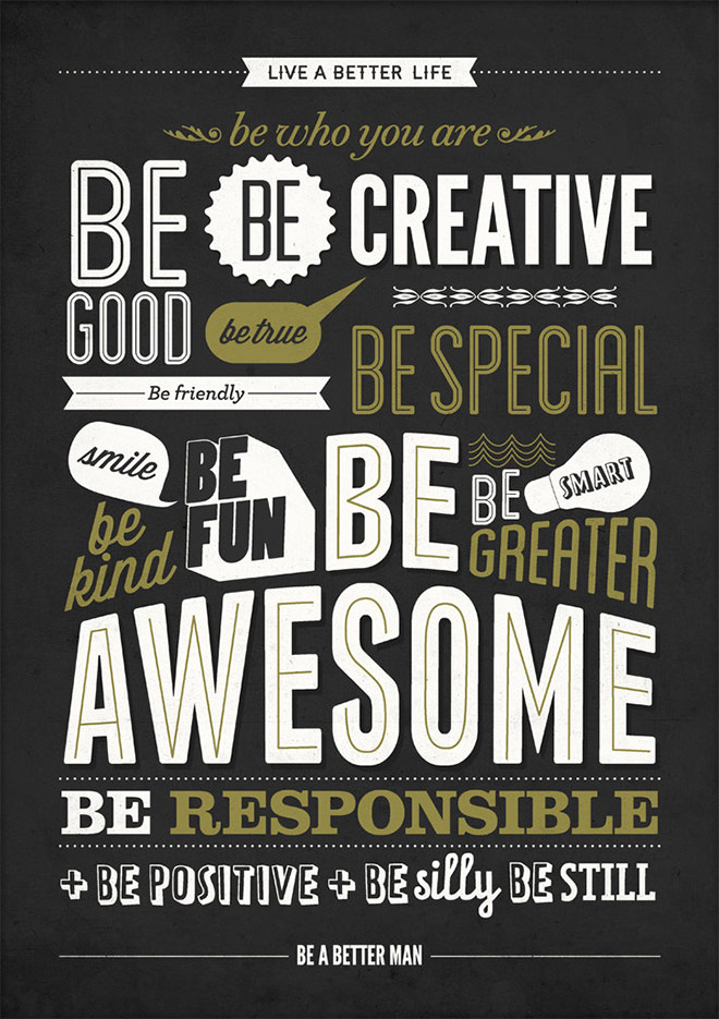 Inspirasi desain tipografi terbaik dan terbaru - Motivational Poster by NeueGraphic