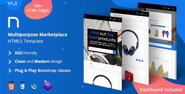 Nookx - Multipurpose Buy & Sell - Digital Marketplace Responsive HTML Template with admin panel