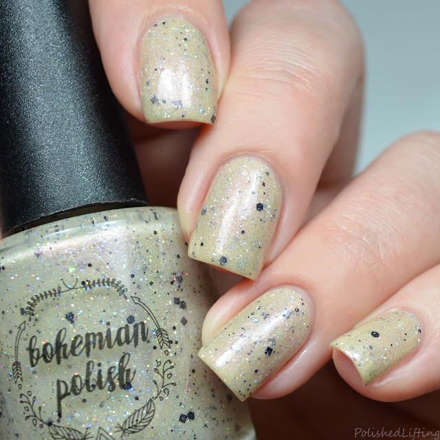 sand colored nail polish holo glitter