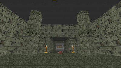 DOOM (1993) screenshot showcasing temple architecture