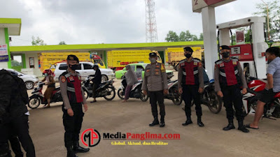 Sat Samapta Polres Tubaba, Rutin Lakukan PAM di SPBU Pasca Kenaikkan Harga BBM.