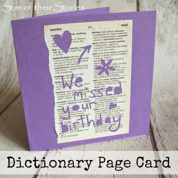 Dictionary Page Card