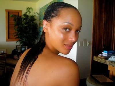 tyra banks no makeup. tyra banks boobs sexy hair