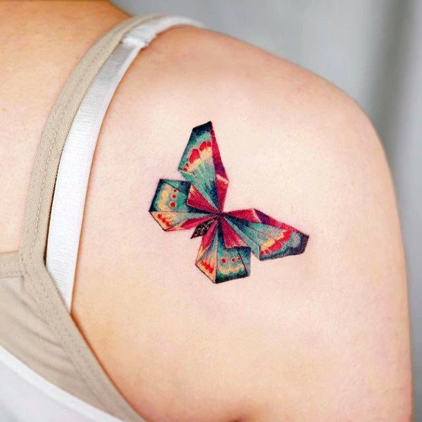 Tatuagens de origami - 30 fotos e modelos para as mulheres