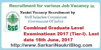 SSC Combined Graduate Level Examination 2017