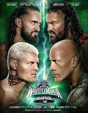WWE WrestleMania XL 2024 PPV (Night 01 & 02)  720p WEBRip x264 [Updated]Hindi-English