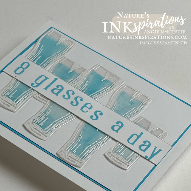 Brewed for You Alphabest water glass reminder card (angled close-up) | Nature's INKspirations by Angie McKenzie