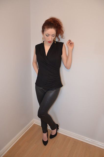 New look Simplicity sewing pattern dressmaking wrap top jeggings