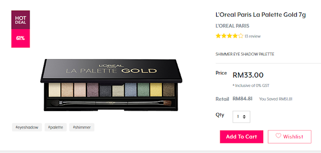 Loreal La Palette Gold di Hermo