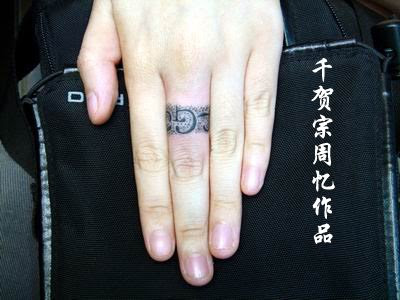 wedding ring tattoos without mentioning the possibility of splitting up.
