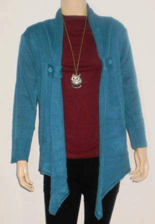 Model Atasan Cardigan Rajut Warna Biru