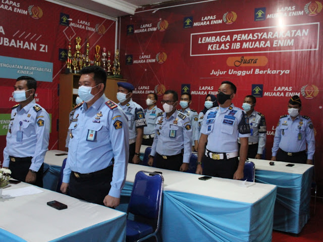 Kalapas Muara Enim Kemenkumham Sumsel Herdianto Beserta Jajaran Ikuti Kegiatan Launching KUMHAM - CSIRT