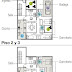 PLANOS DE 3 CASAS EN UNA EN 126 M2