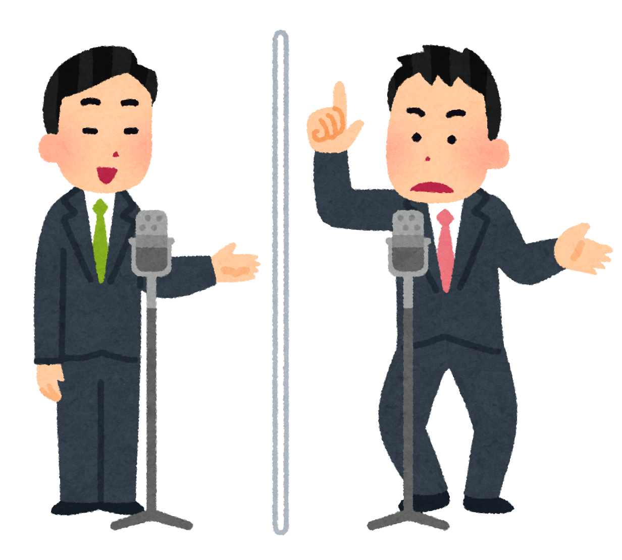 アクリル板越しの漫才のイラスト かわいいフリー素材集 いらすとや