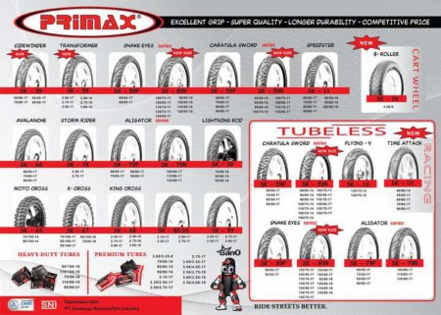 Harga Ban Primax Luar Dalam Tubeless Cross Trail Scooter 