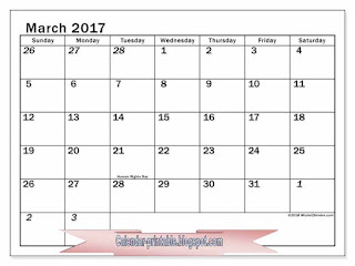 Free Printable Calendar March 2017