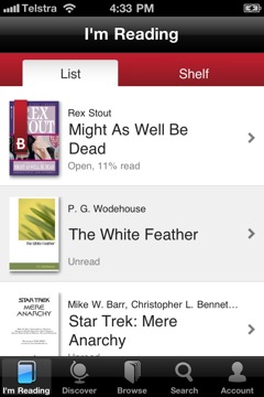 Borders reader in library view