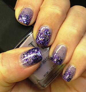 purple glitter nails