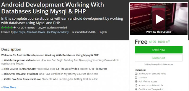 [100% Off] Android Development Working With Databases Using Mysql & PHP| Worth 195$