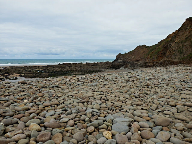 Large pebbles at Northcott Mouth, near Bude, Cornwall