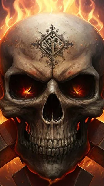 Skulls Fantasy Artwork iPhone Wallpaper