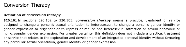 Definition of Conversion Therapy from Bill C-6
