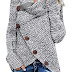 Asvivid Women's Chunky Button Turtle Cowl Neck Asymmetric Hem Wrap Pullover Sweater