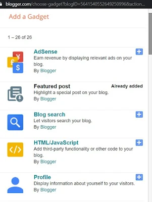 add gadget in blogger