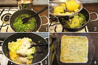 foto preparazione Ricetta polpettone di patate e piselli al profumo di rosmarino per bambini