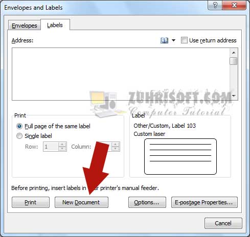 cara print label undangan 103 dengan ms. Word