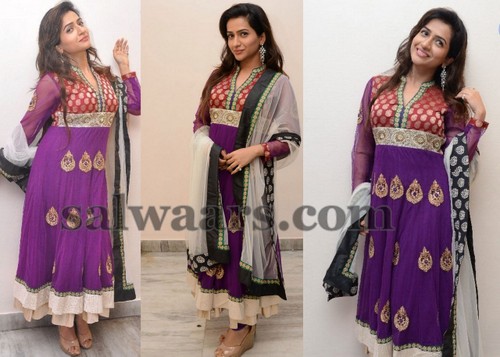 Nayana Purple Silk Salwar